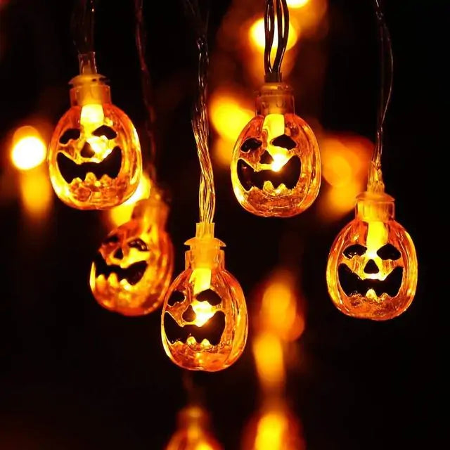 LED Halloween Light String – Spooky Skeletons, Pumpkins, Bats & More