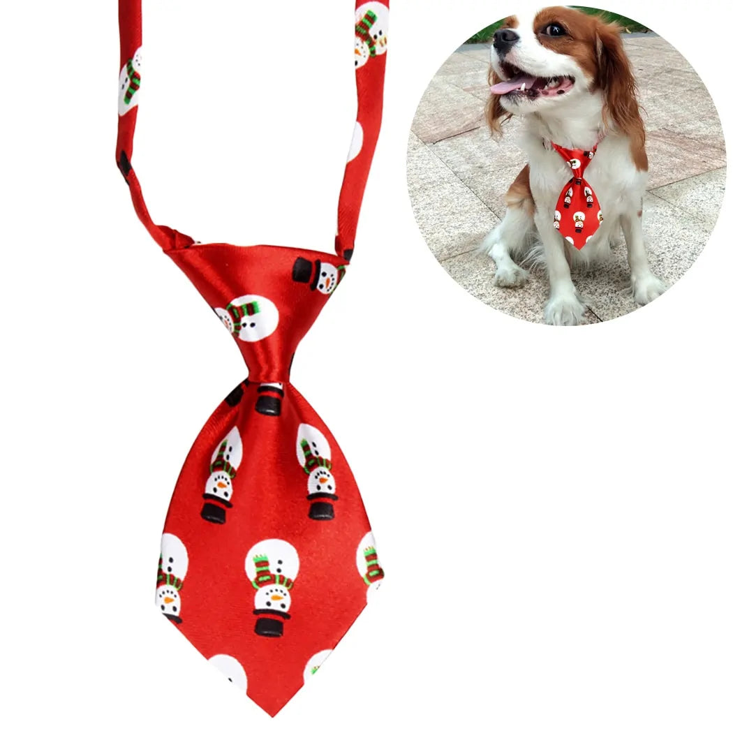 Christmas Dog Necktie - Adjustable Pet Tie for Dogs & Cats, Stylish Holiday Accessory