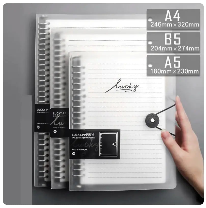 Clear Cover Notebook, size details