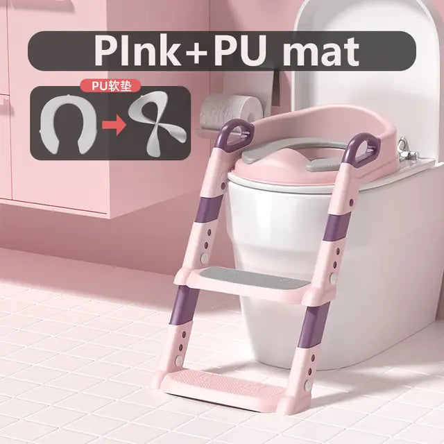 Kids Potty Training Seat, pink & PU mat