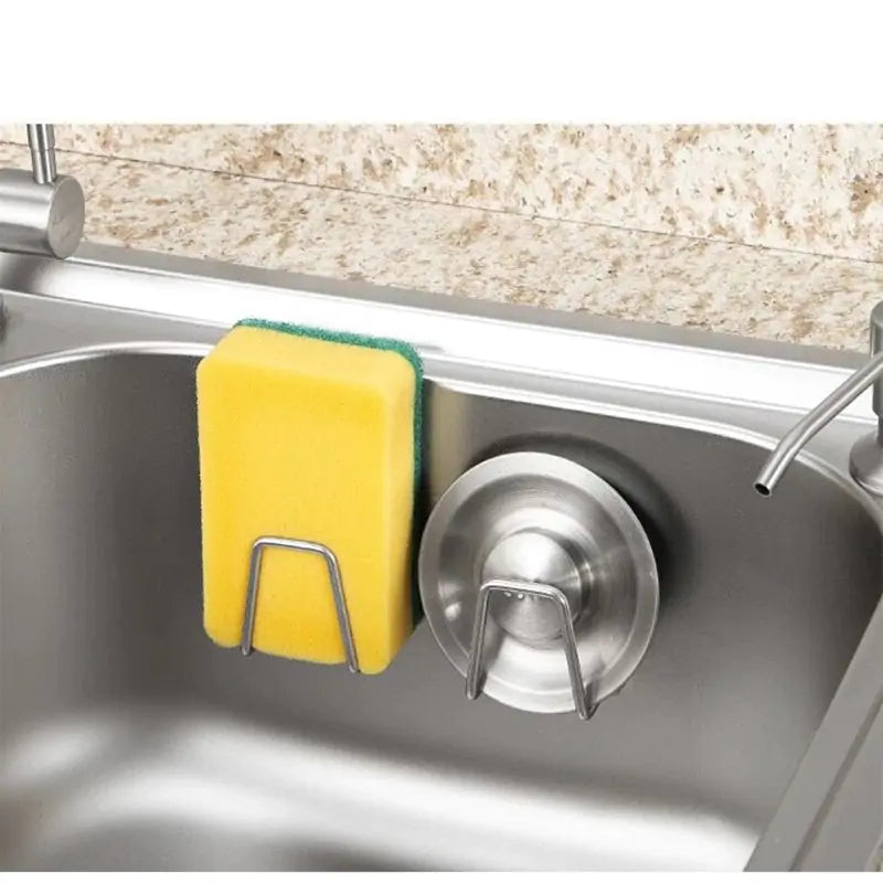 Stainless Steel Sponge Holder holding a green sponge