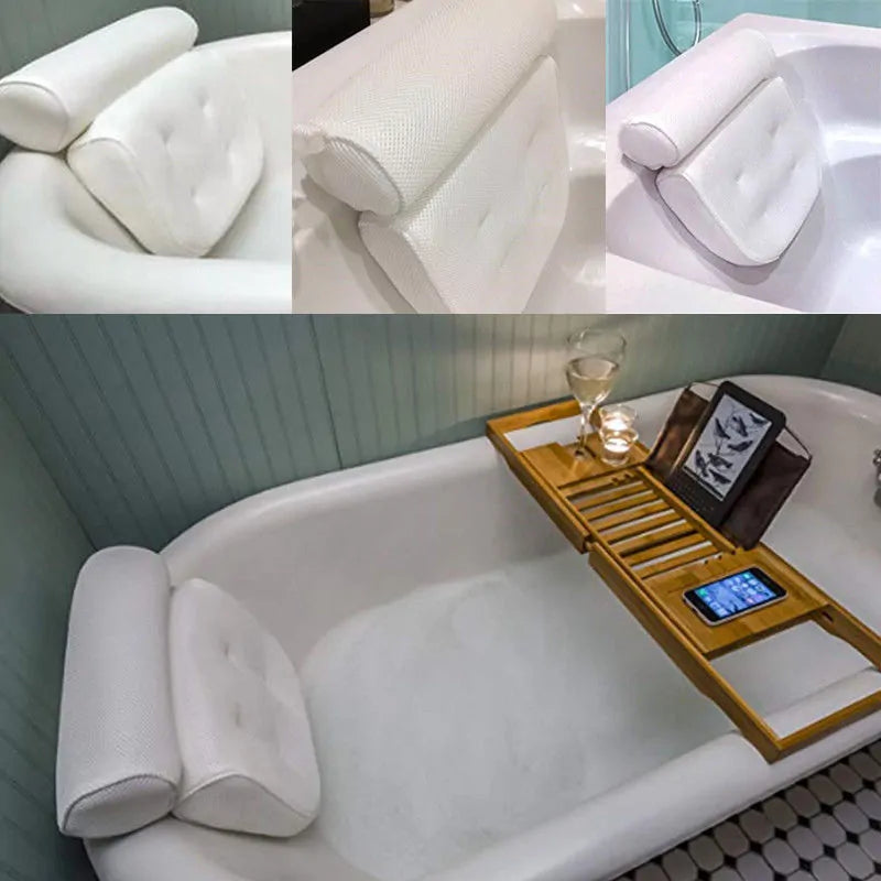 3D Mesh Spa Bath Tub Pillow with Suction Cups – Ultimate Relaxation & Comfort