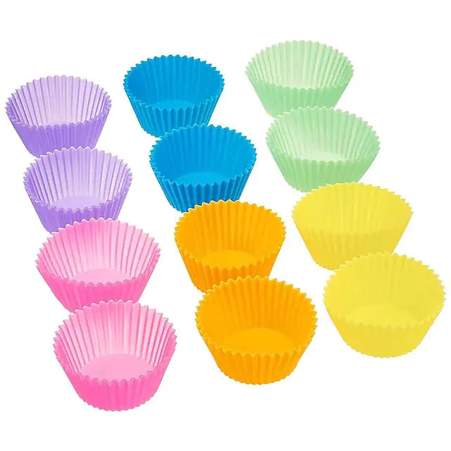 Reusable Silicone Baking Cups Nonstick Muffin Molds – Set of 12