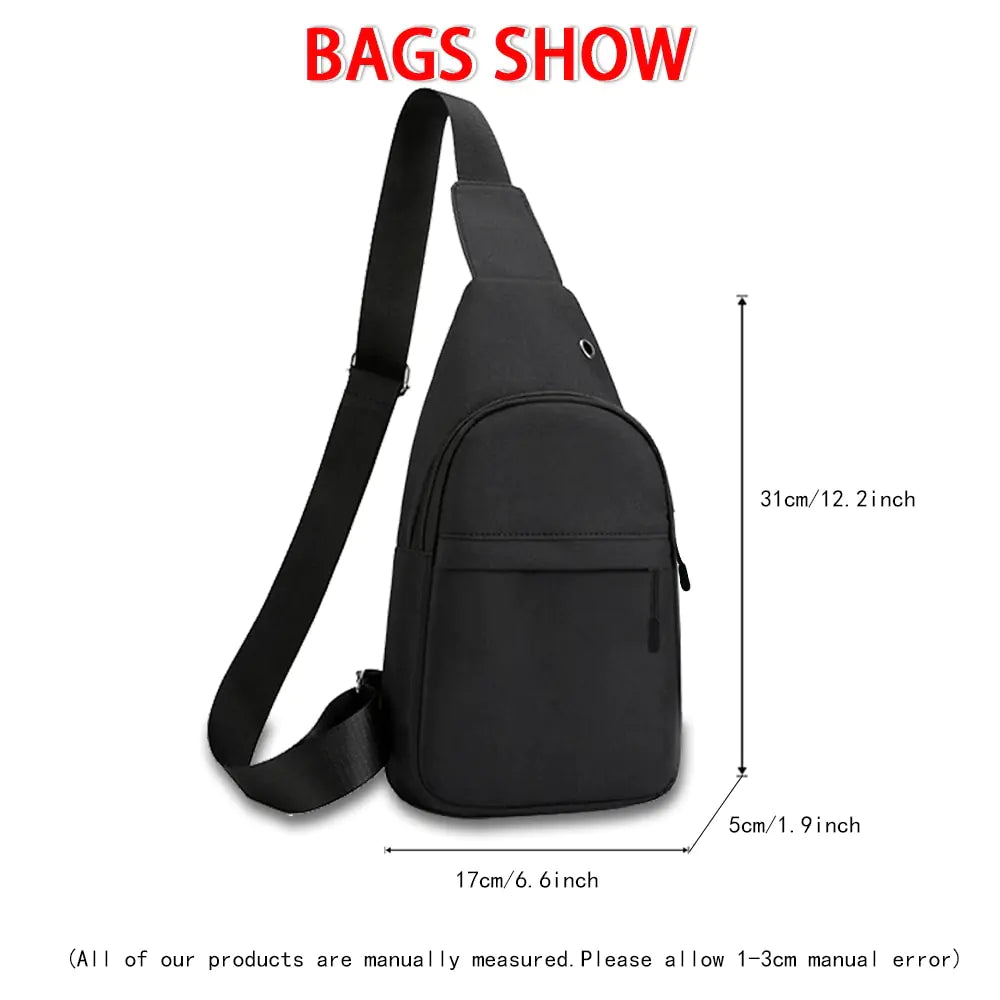 Crossbody Fanny Chest Bag, size chart