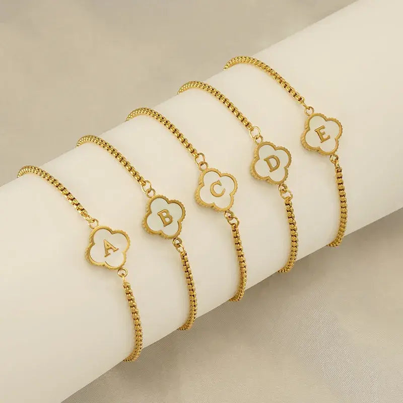 Clover Bracelets & Necklace | Personalized A-Z Letters for Customization
