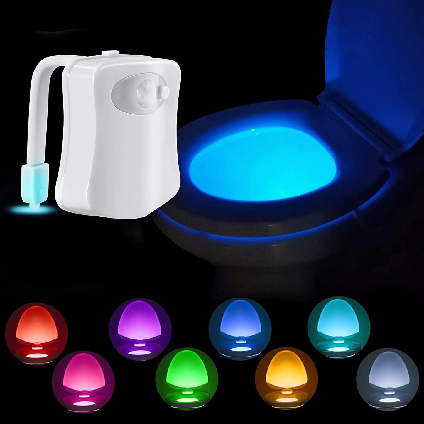 Motion Sensor Toilet Light, bright blue RGB color
