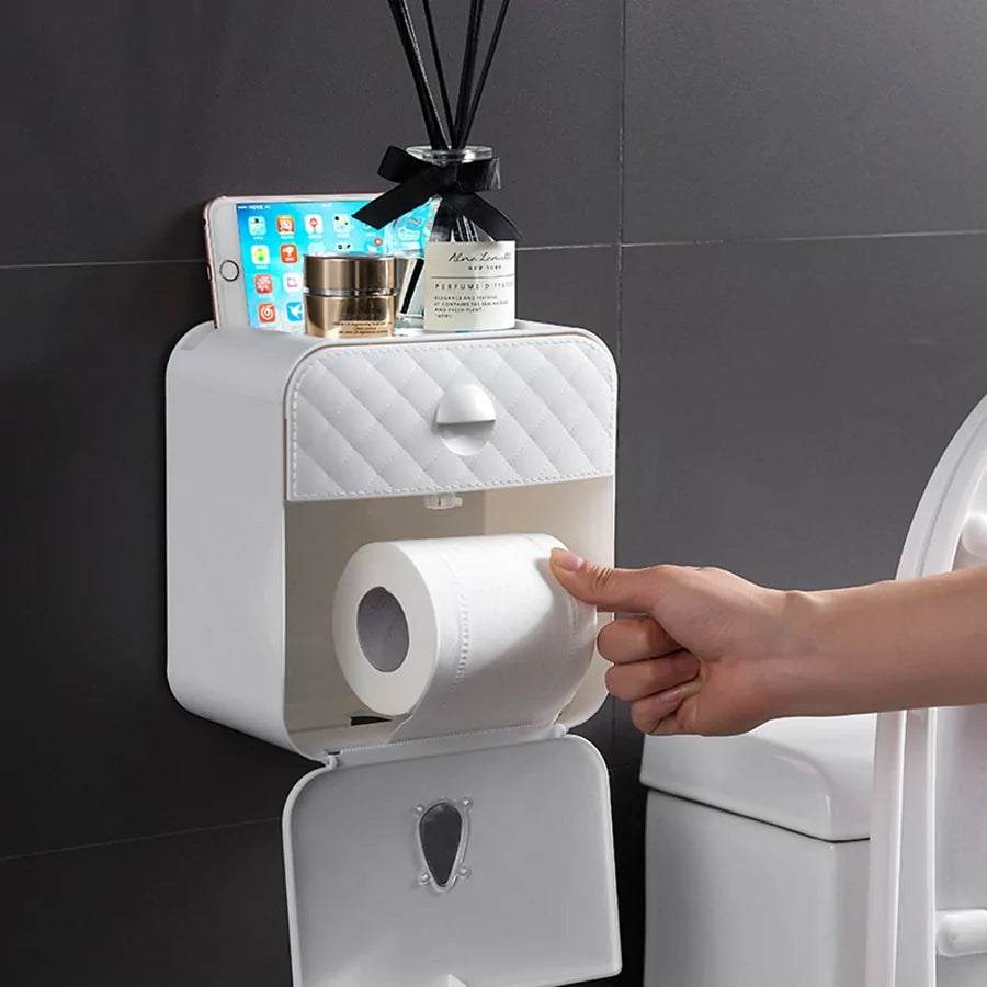 Waterproof Wall Mount Toilet Paper Holder - Hassle-Free Bathroom Organization