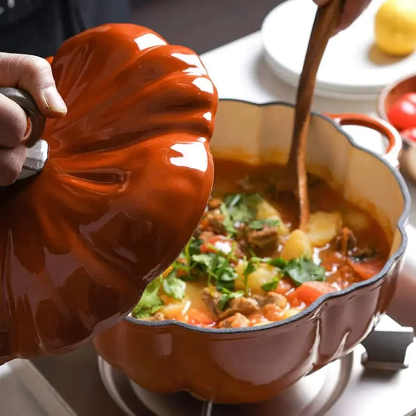 Pumpkin Cast Iron Pot – Durable, Stylish, and Versatile Cooking Essential
