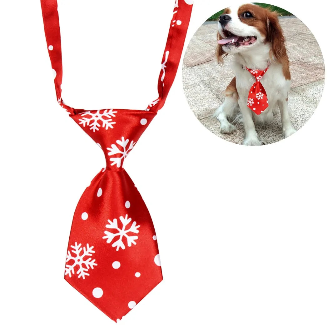 Christmas Dog Necktie - Adjustable Pet Tie for Dogs & Cats, Stylish Holiday Accessory