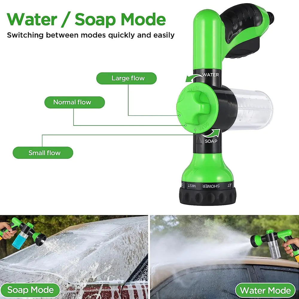 Pet Dog Shower Sprayer Adjustable Attachment for Garden Hose – 8 Watering Patterns