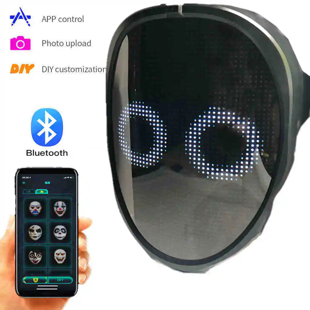Bluetooth Light Up LED Mask – Light Up Your Costume & Party with Style!