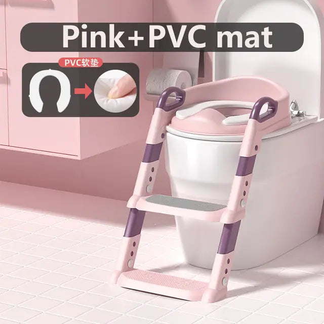 Kids Potty Training Seat, pink & PVC mat