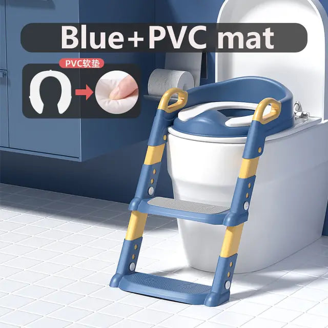 Kids Potty Training Seat, blue & PVC mat