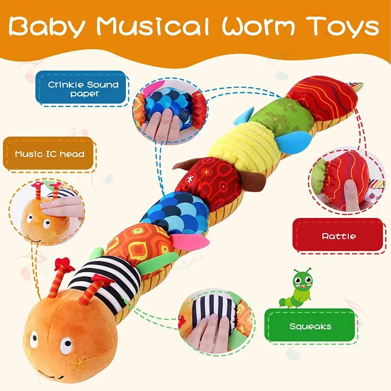 Musical Caterpillar Plush Toy for Infants & Toddlers