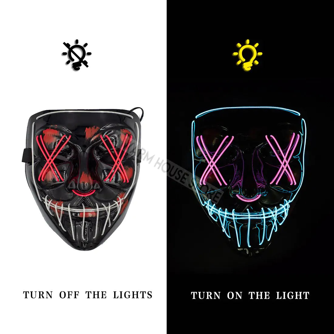 LED Halloween Mask for a Spooky Glowing Halloween Look