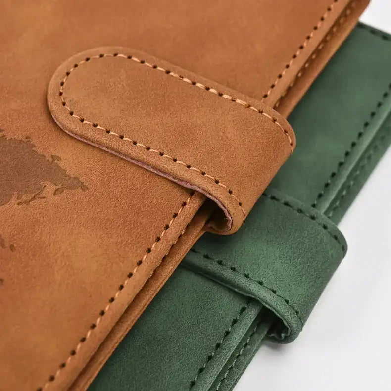 Leather Passport Holder close up of strap detail