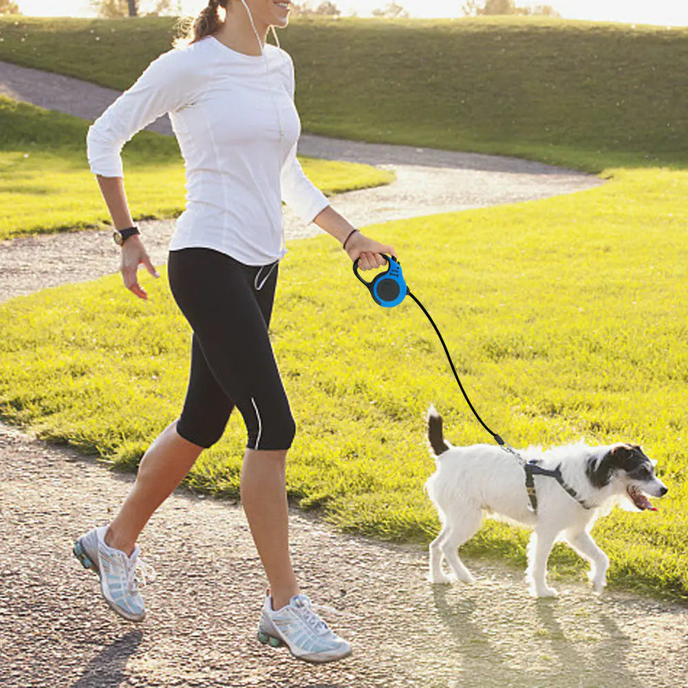 16FT Automatic Retractable Dog Leash – Durable, Tangle-Free, Color-Coded Design