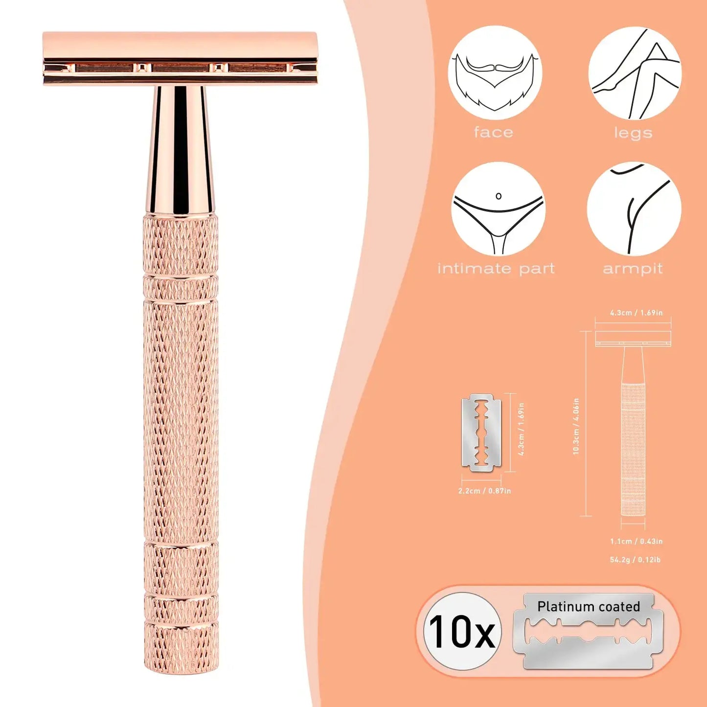 Eco-Friendly Women’s Razor shaving areas detail