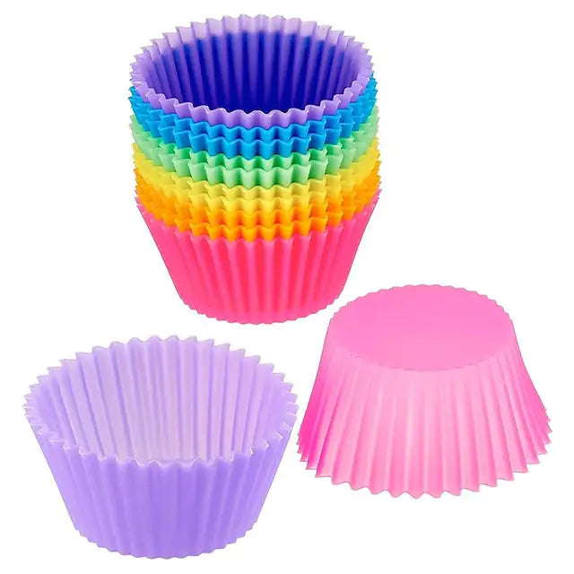 Reusable Silicone Baking Cups Nonstick Muffin Molds – Set of 12