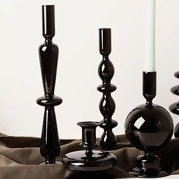Rue Glass Candlestick Holders – Elegant Home Decor