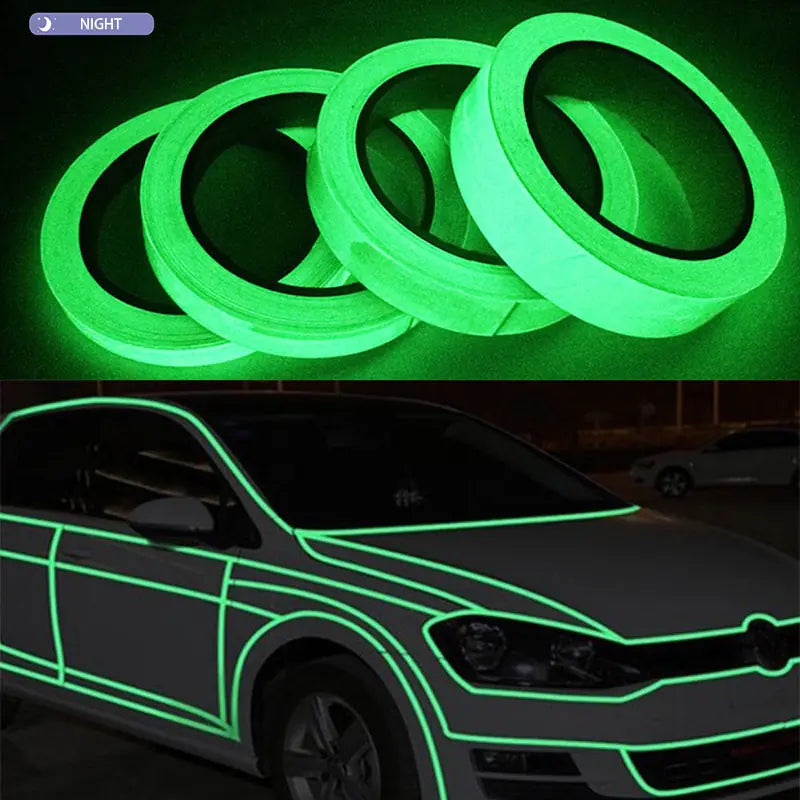 Glow In The Dark Tape on the body of a car