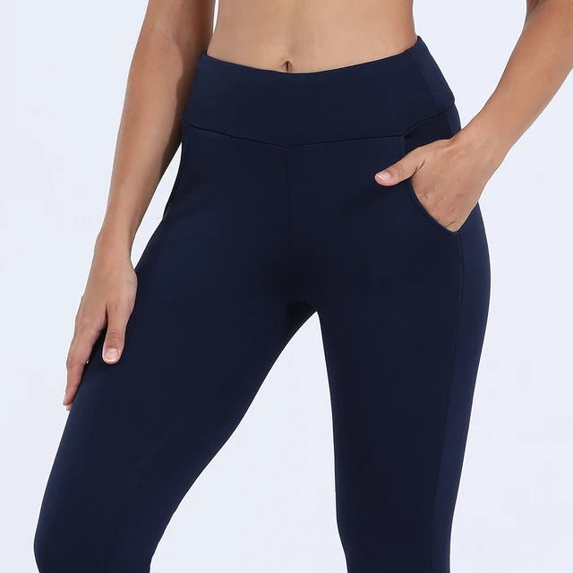 Fleece Lined Winter Thermal Leggings with Pockets - Stay Warm and Functional