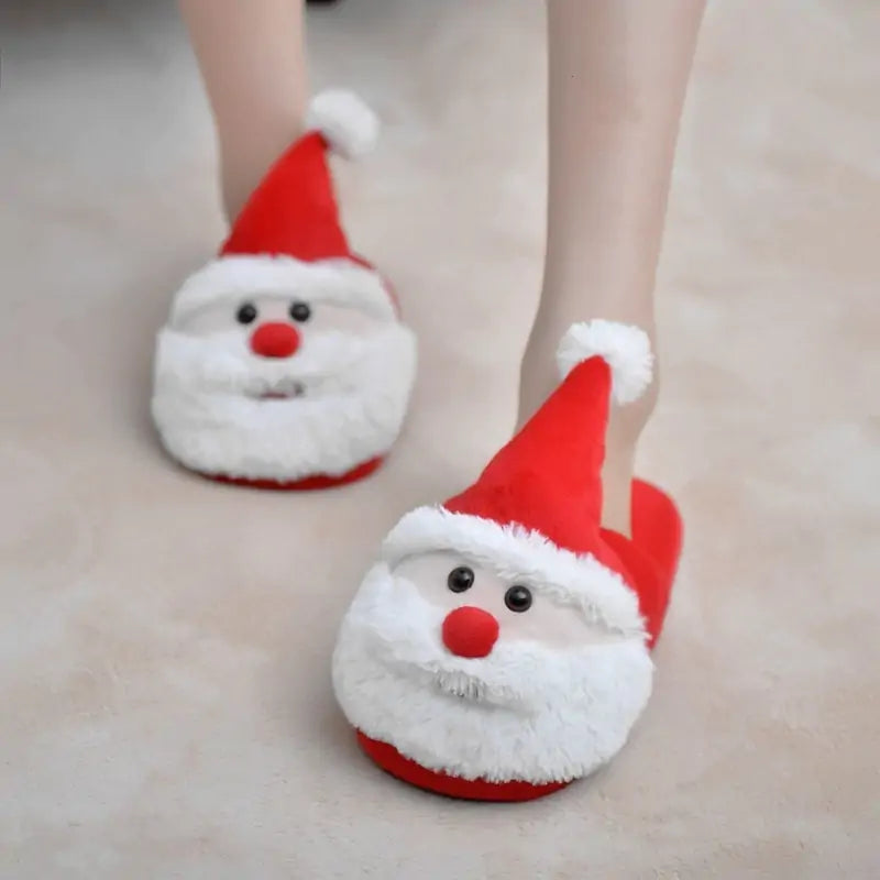 Christmas Santa Claus Closed Toe Home Floor Slippers - Cozy & Festive Comfort