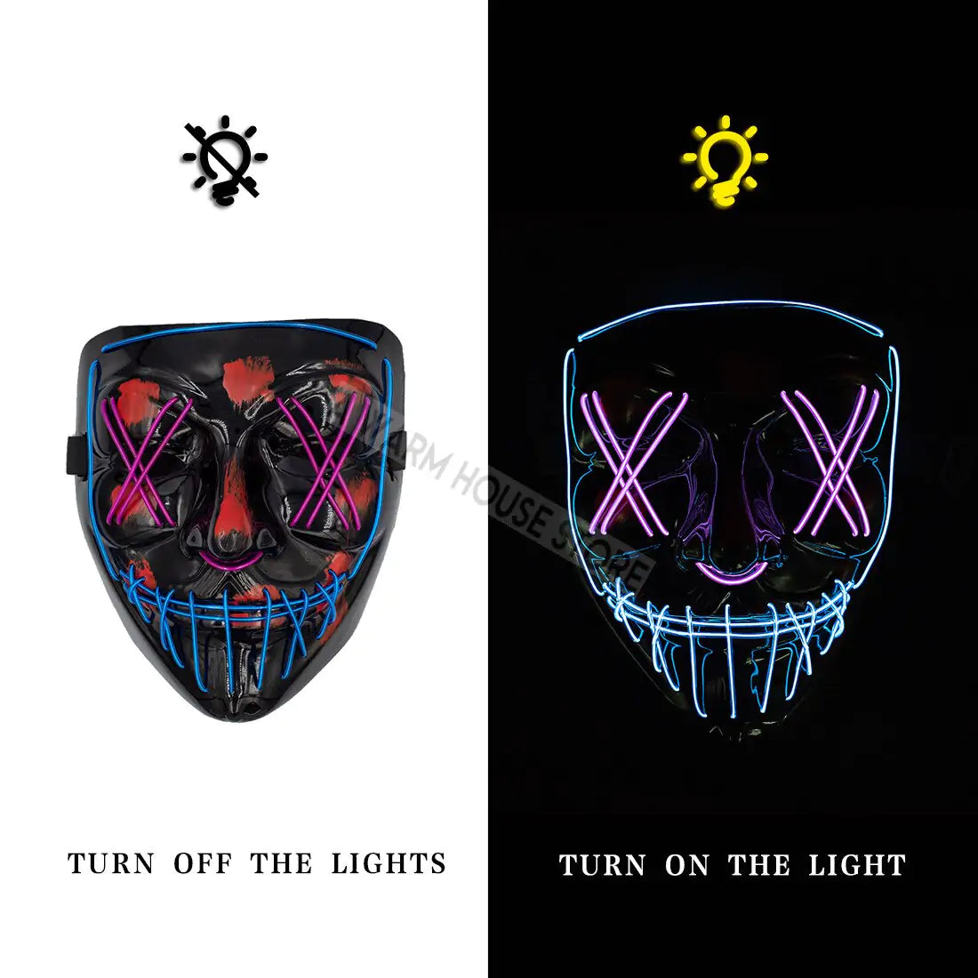 LED Halloween Mask for a Spooky Glowing Halloween Look