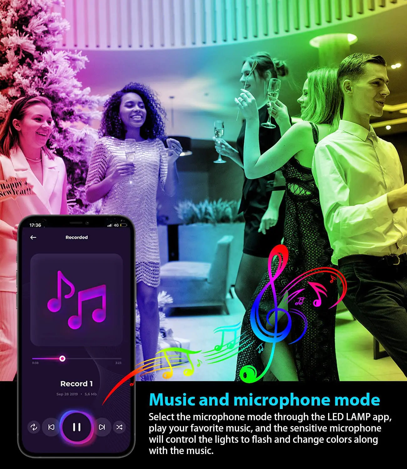 Smart LED String Christmas Decoration Lights - Waterproof Holiday Lights with Remote Control
