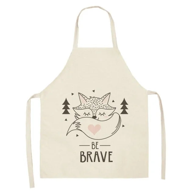 Leaves & Fox Pattern Cooking Apron - Stylish, Comfortable, and Practical