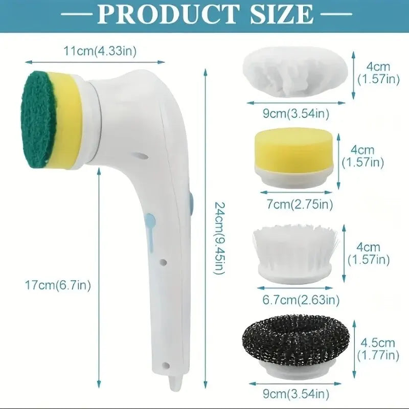 Electric Home Cleaning Brush – 5-in-1 Multifunctional Tool for Efficient Cleaning