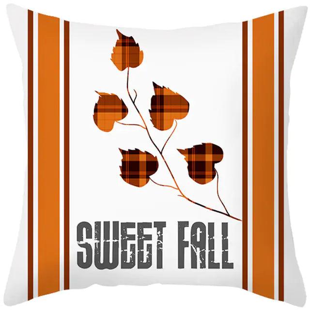 Maple Leaf Pumpkin Fall Pillowcase – Autumn-Themed Home Decor