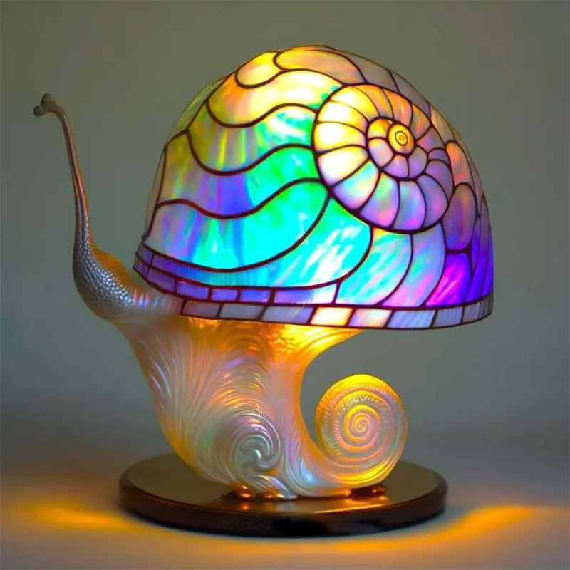 Creative Stained Plant Series Table Lamp – Colorful Resin Night Light