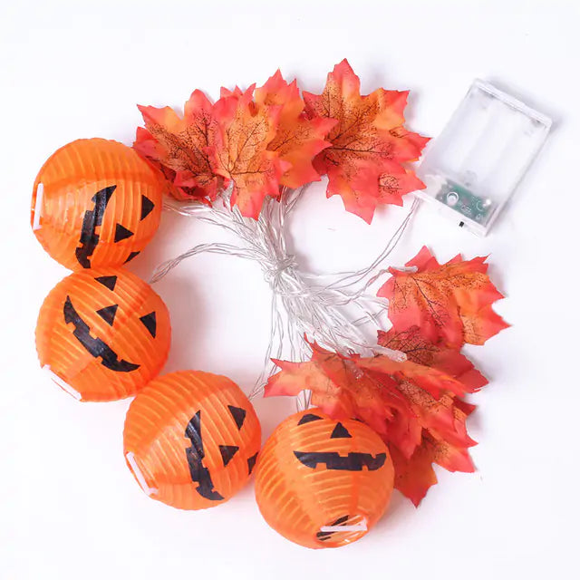 LED Halloween Light String – Spooky Skeletons, Pumpkins, Bats & More