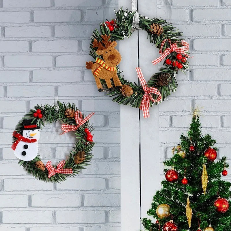 Rustic Wood Christmas Wreath with Pinecones & Berries for Holiday Decor
