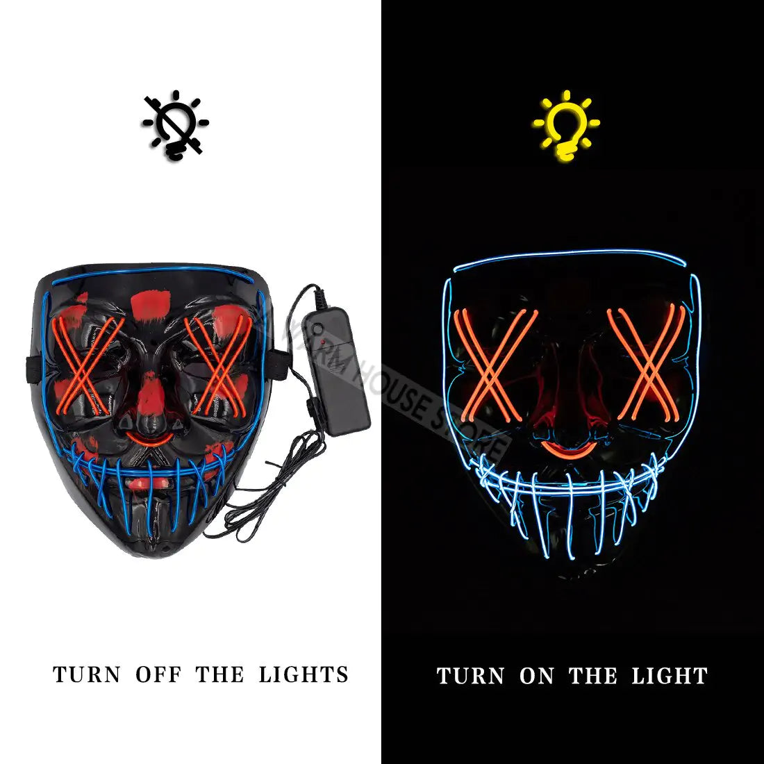 LED Halloween Mask for a Spooky Glowing Halloween Look