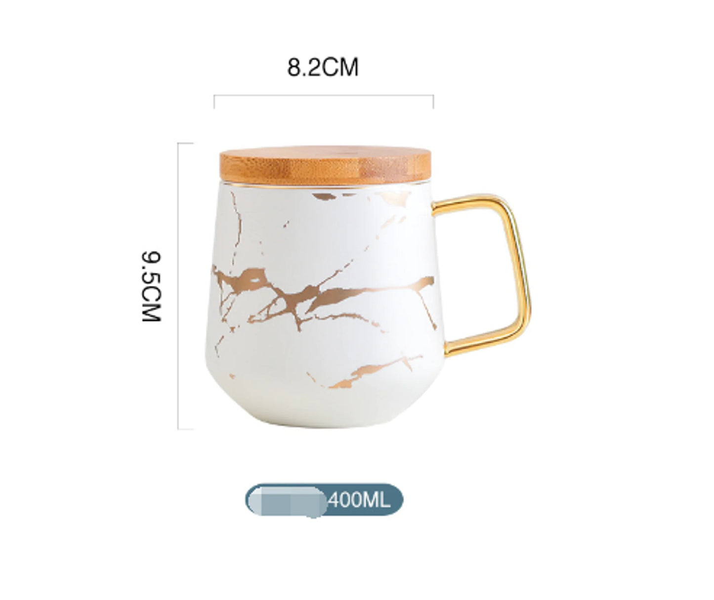 Tazas de café con incrustaciones de mármol dorado