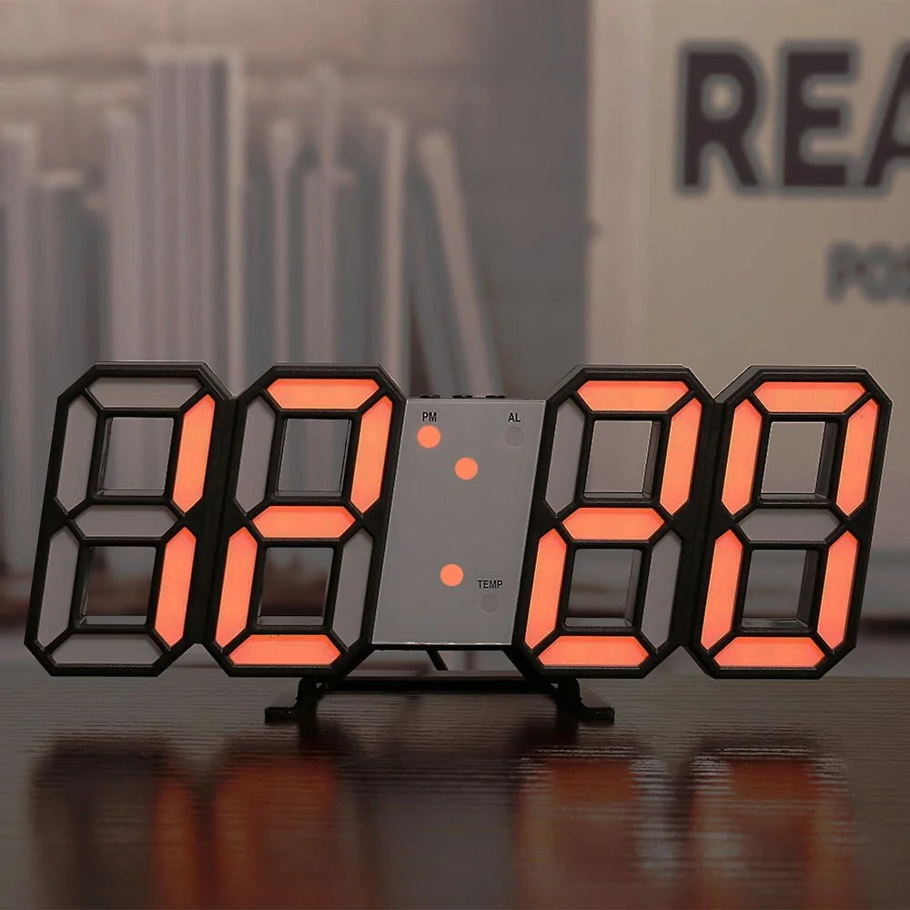 Reloj de pared digital LED 3D para decoración del hogar