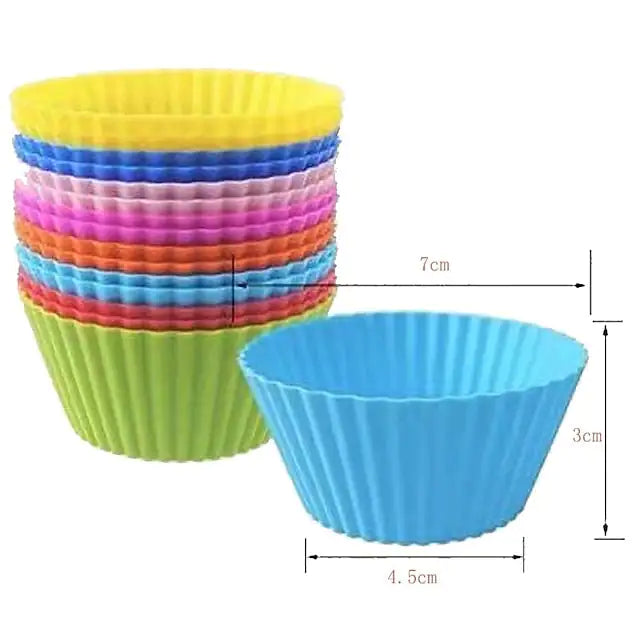 Reusable Silicone Baking Cups Nonstick Muffin Molds – Set of 12
