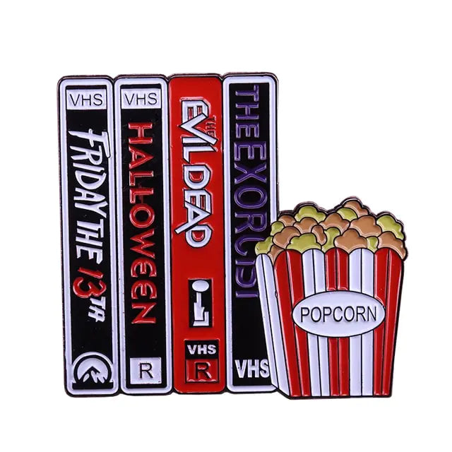 Horror Movie Theme Badges - Spooky Fashion Pins for Horror Fans