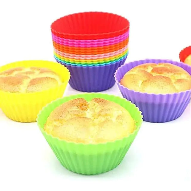 Reusable Silicone Baking Cups Nonstick Muffin Molds – Set of 12