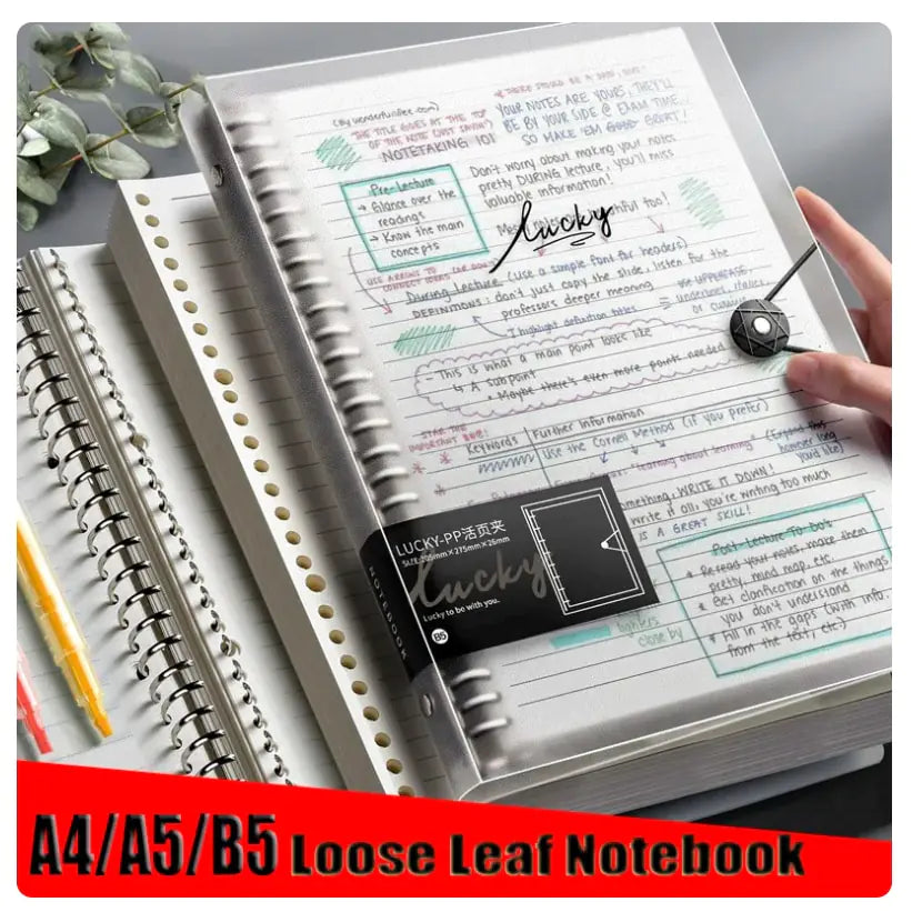 Clear Cover Notebook, loose leaf