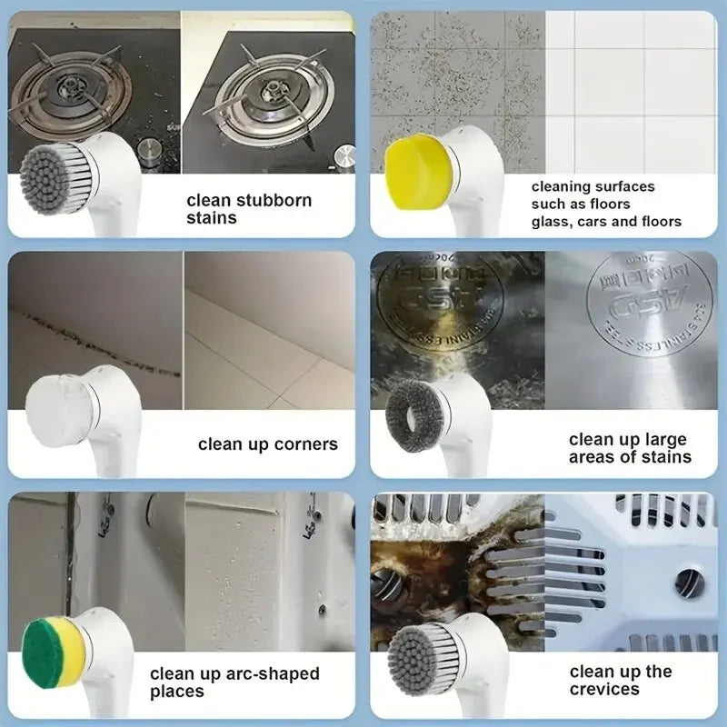 Electric Home Cleaning Brush – 5-in-1 Multifunctional Tool for Efficient Cleaning