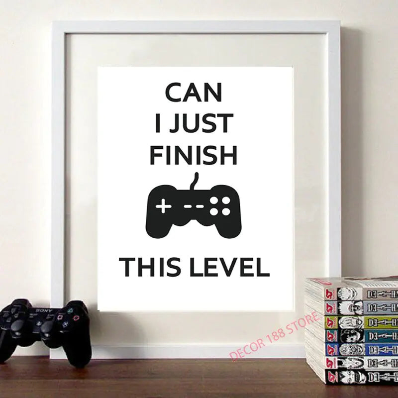 Black and White Video Game Prints - Stylish Posters for Teen Boy Bedrooms