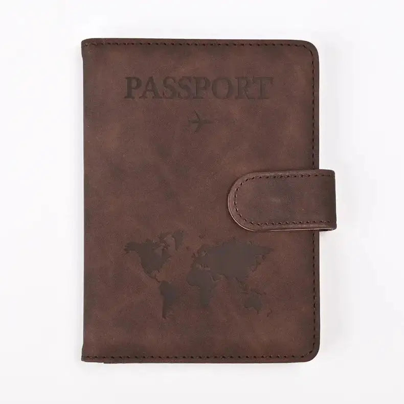 Leather Passport Holder, dark brown