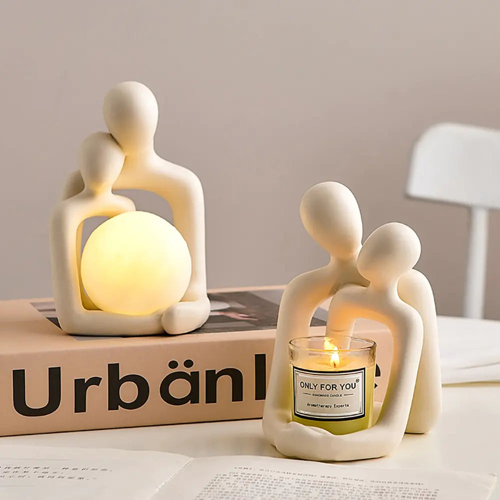 Minimalist Nordic Couple Statue Home Decor – Elegant Symbol of Love and Unity for Valentine's Day