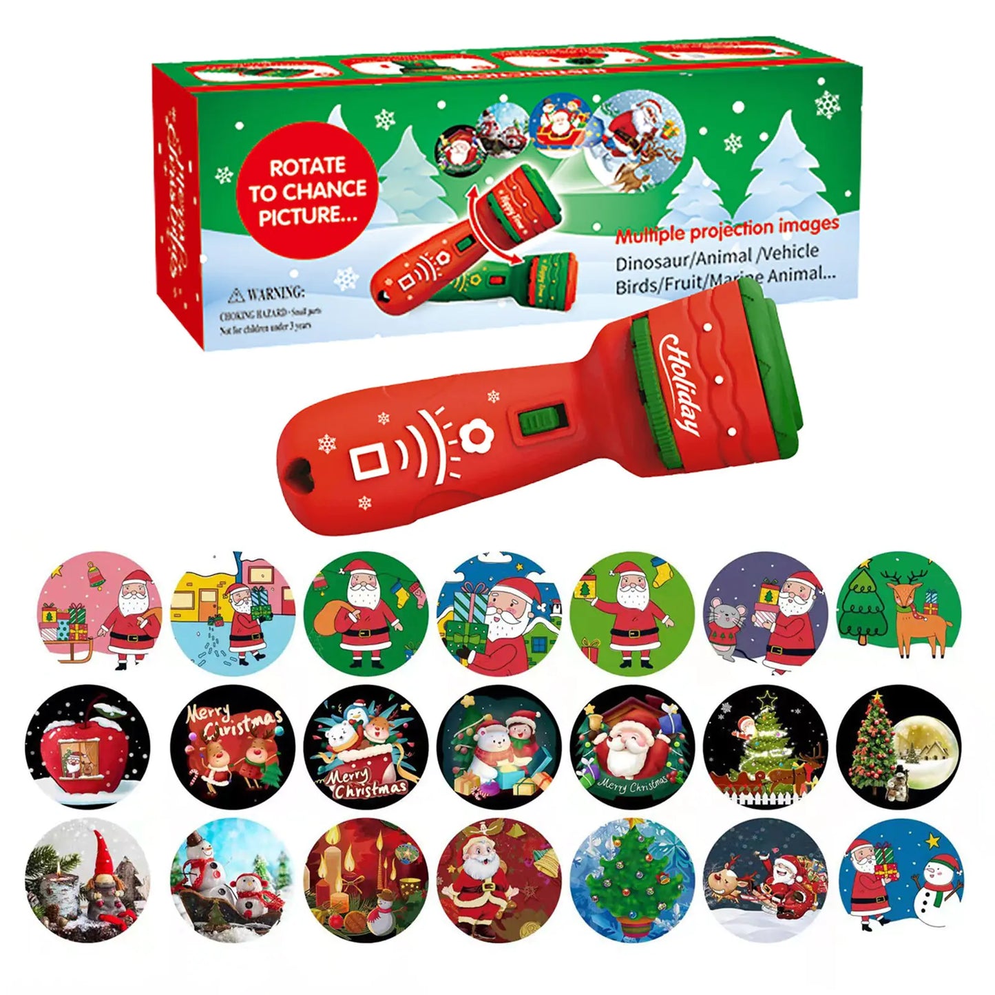 Christmas Flashlight Projection - Holiday Projector with 21 Fun Patterns
