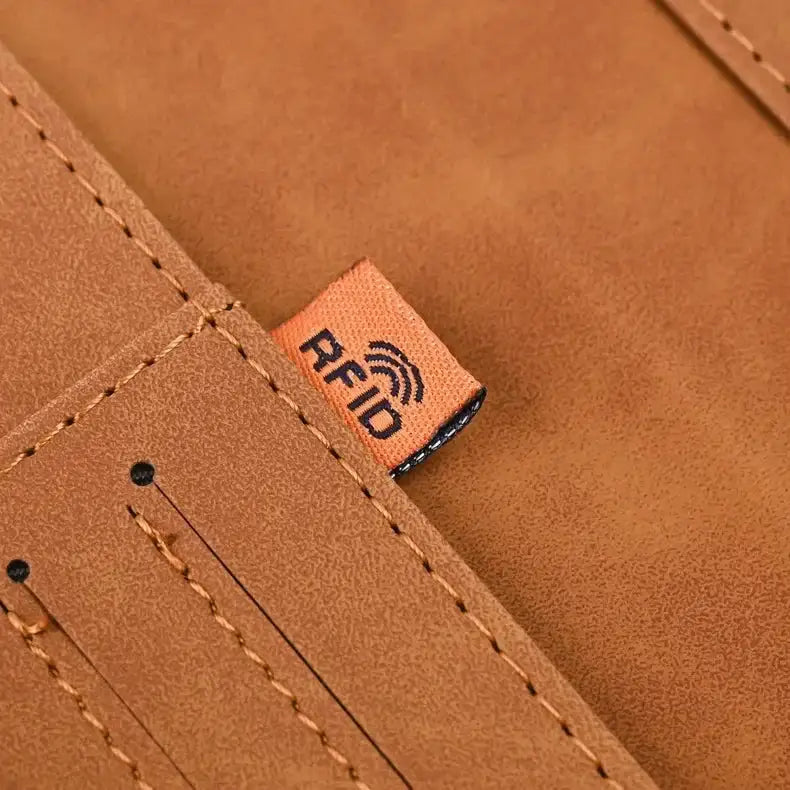 Leather Passport Holder logo detail