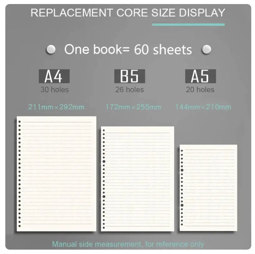 Clear Cover Notebook, side measurement