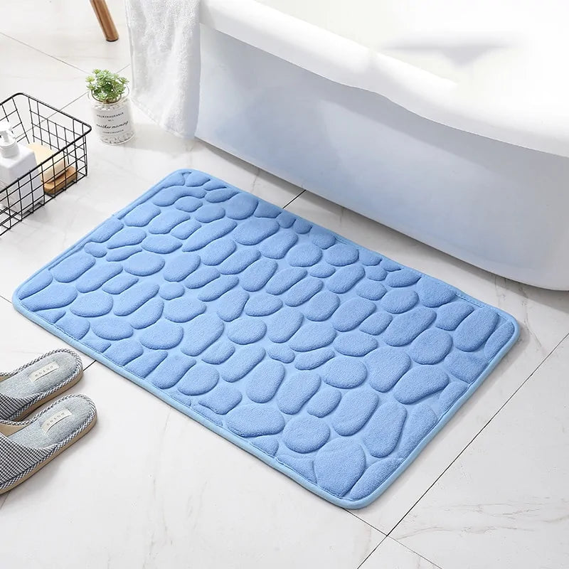 Non-Slip Embossed Bathroom Mat – Premium Memory Foam for Comfort and Style